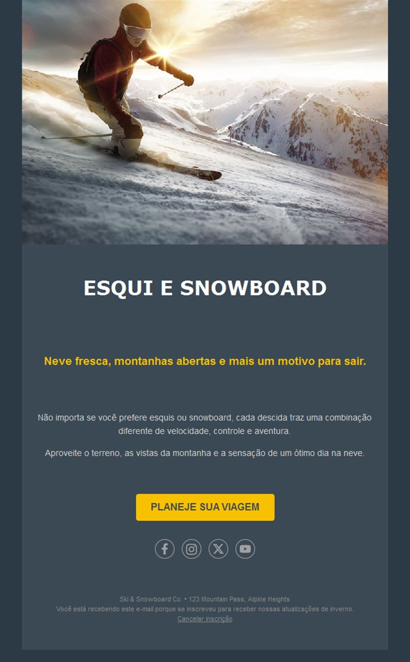 Ski Adventure Email