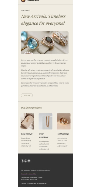 Template Email Joalheria Luxo
