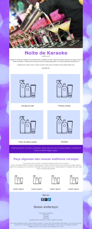 Convites para Eventos no Bar