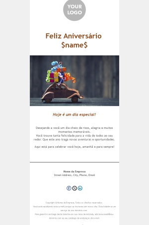 Modelo de Email de Aniversário