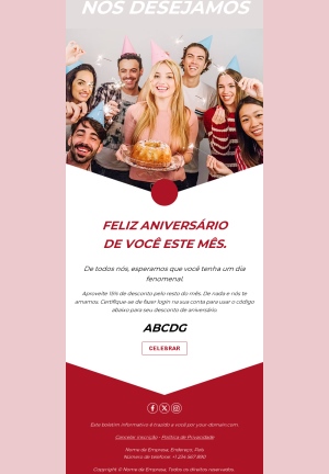 Modelo de Email de Aniversário para Clientes