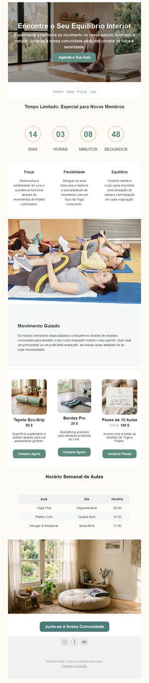 Pilates Class Email Alerts