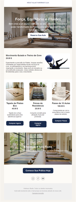 Template Email Yoga Pilates Harmony