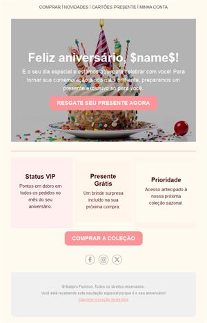 Loyalty Birthday Email Template
