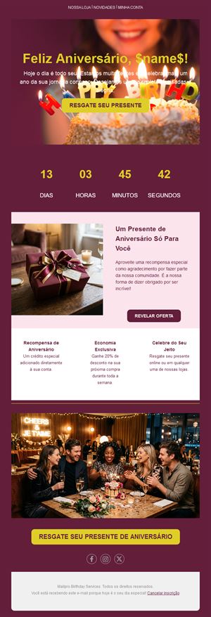 Simple Birthday Email Template