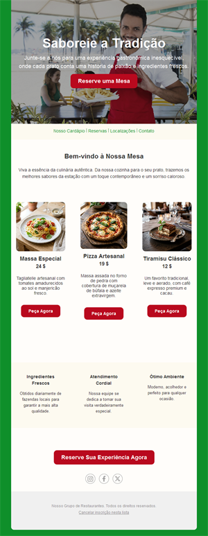 Dining Offer Email Templates