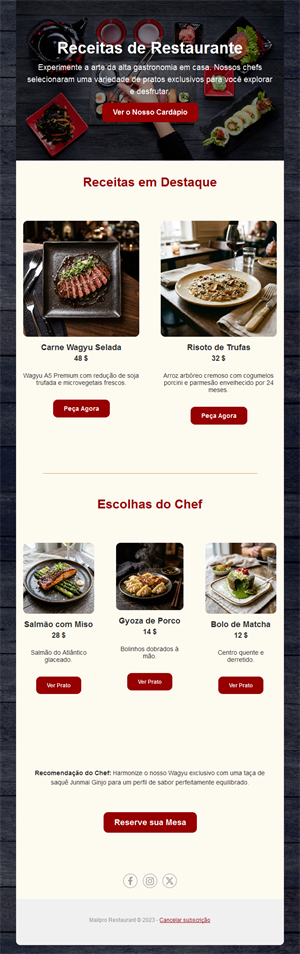 Restaurant Promotion Emails